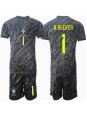 Otroške Nogometnih dresov Brazilija Alisson Becker #1 Vratar Gostujoči Copa America 2024 Kratki rokavi (+ hlače)